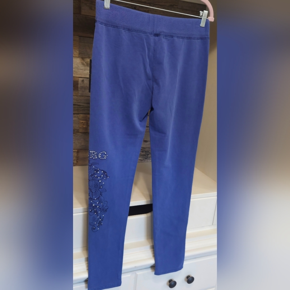 "Y2K" BCBGMaxAzria Sapphire Tracksuit with A Floral Design &  Embellishments - Picture 6 of 11